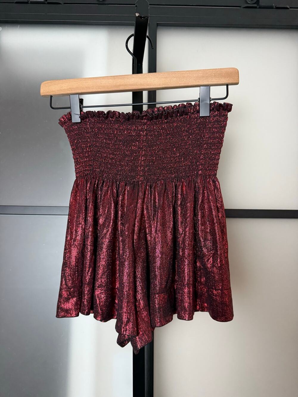 Queen of Sparkles Red and Black Swing Shorts Size XS